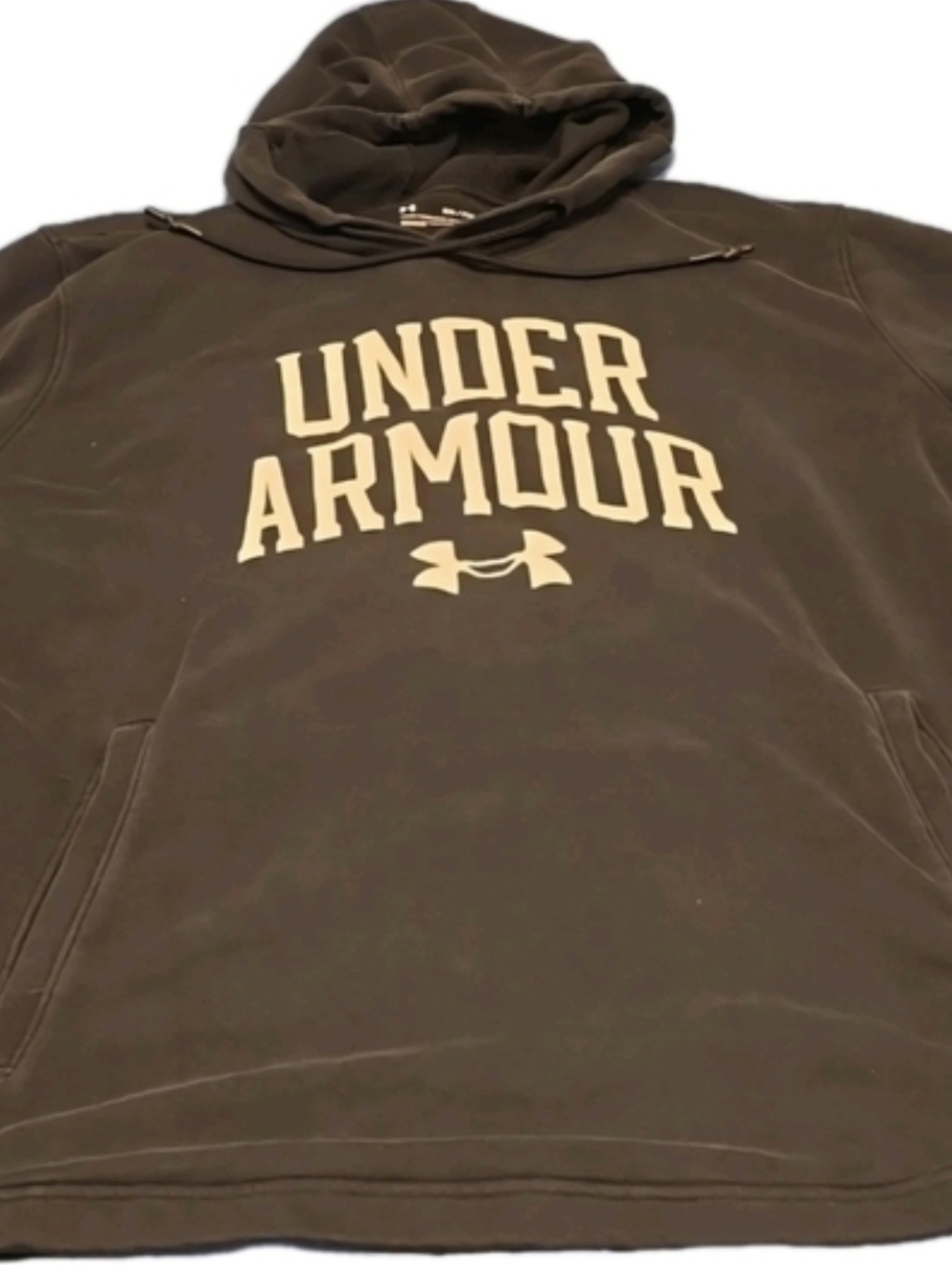 Under Armour Mens XXL Black Hoodie Pullover Logo Fleece Sweatshirt Loose Fit USA